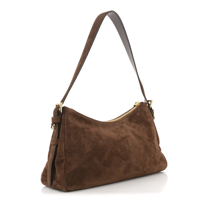 Prada Scamosciato Suede Medium Aimee Shoulder Bag Cacao 3 of 9
