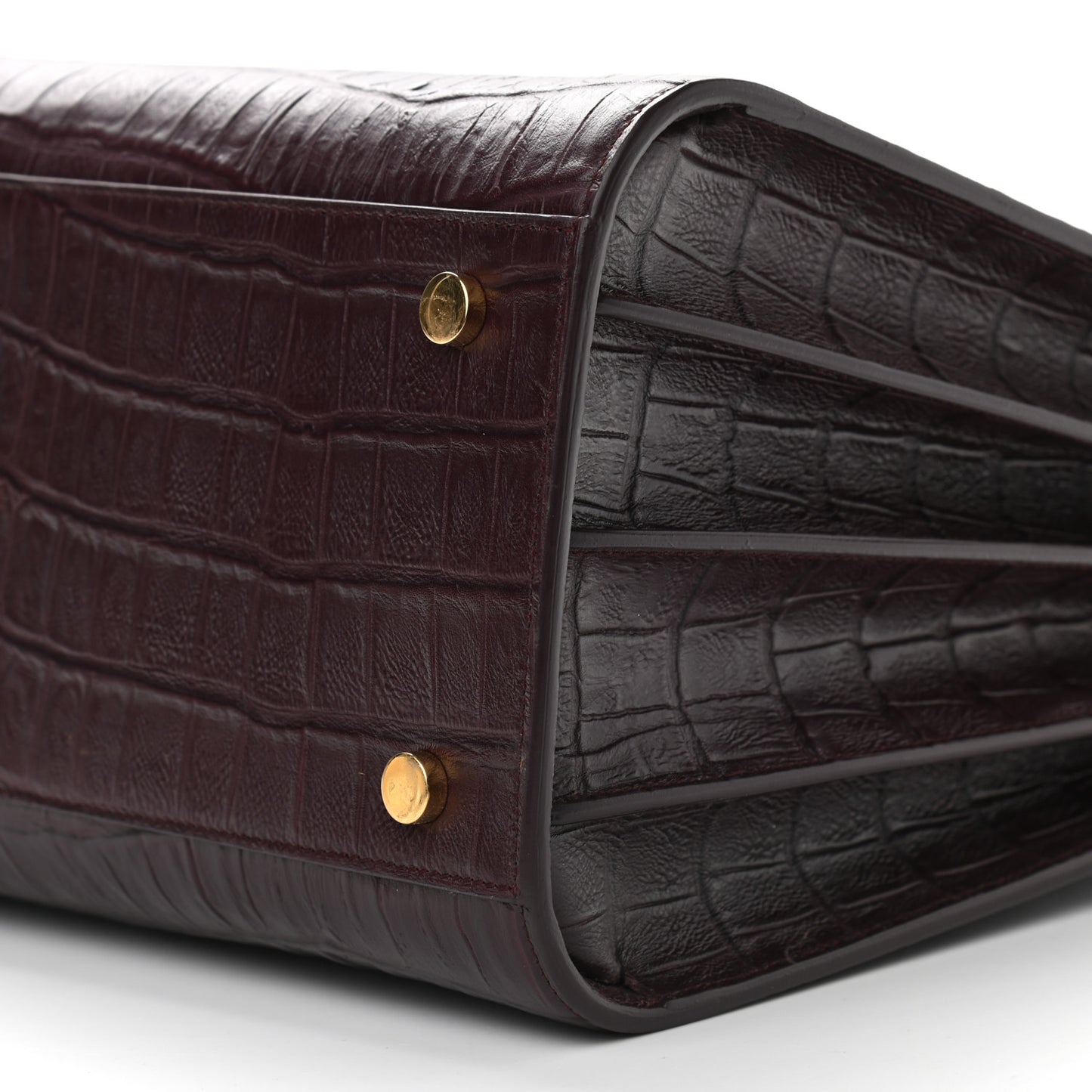 Calfskin Crocodile Embossed Small Sac de Jour Rouge Legion