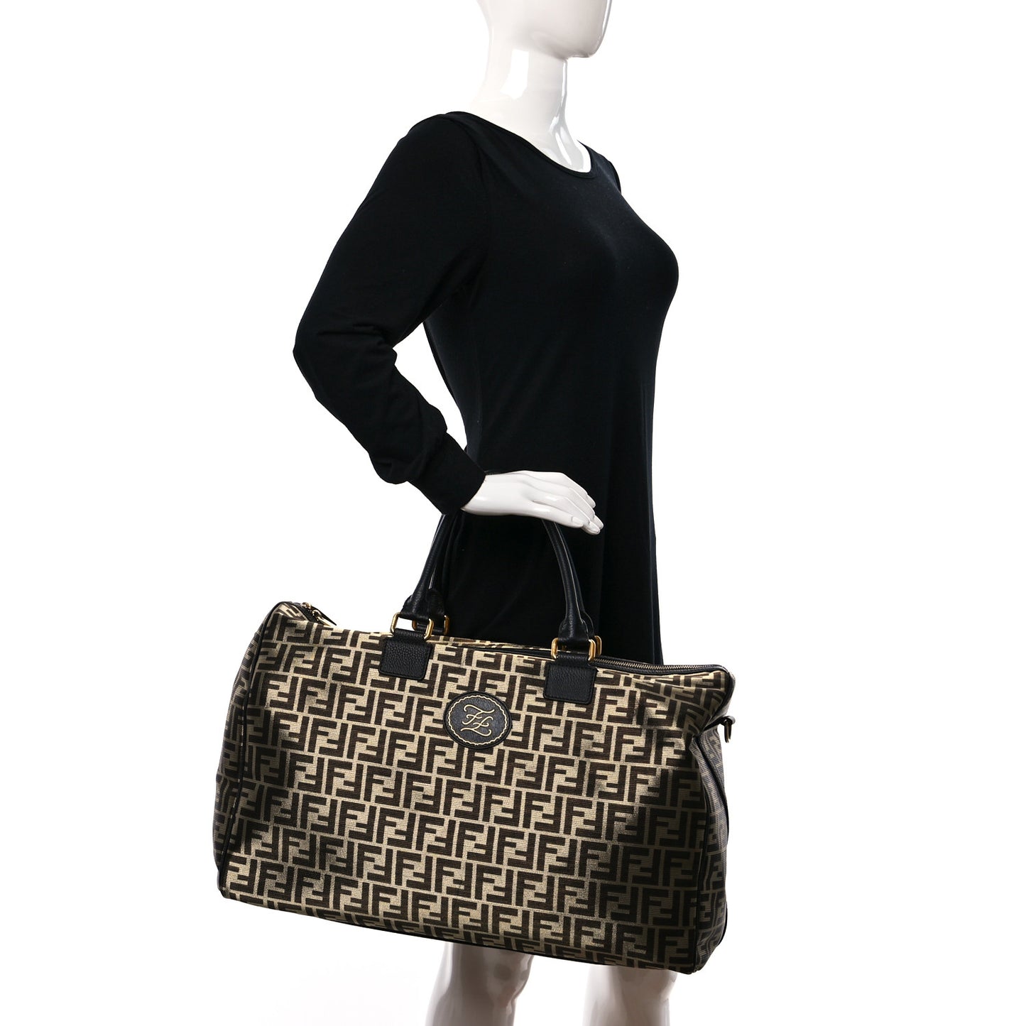 Fabric Jacquard Cuoio Roma FF Metallic Thread Karligraphy Weekender Gold Black