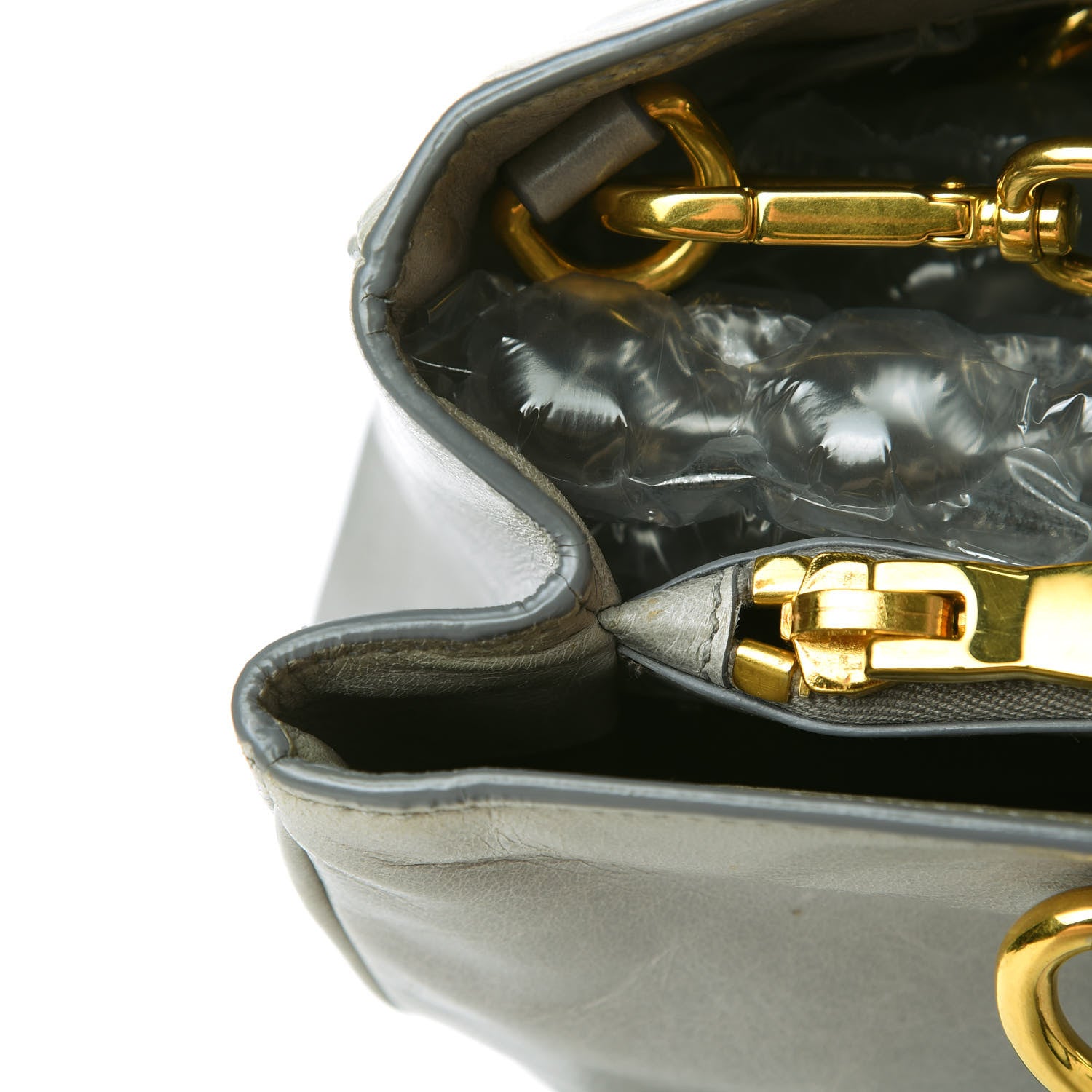 Miu Miu Vitello Shine Top Handle Satchel Nube 17 of 18
