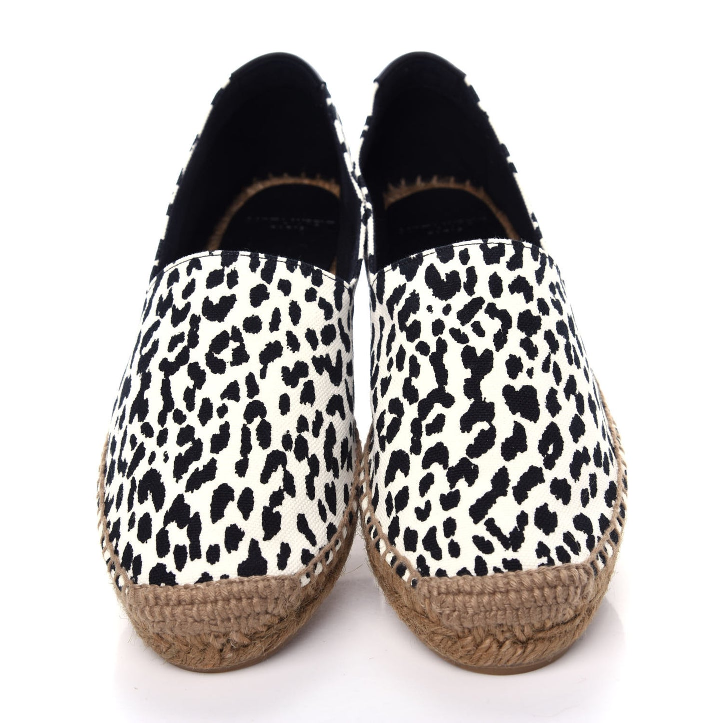 Canvas Leopard Print Espadrilles 38 Latte Black