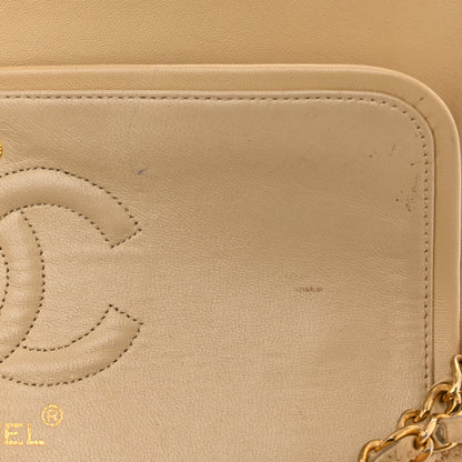 Chanel Lambskin Quilted Medium Double Flap Beige 22 of 30