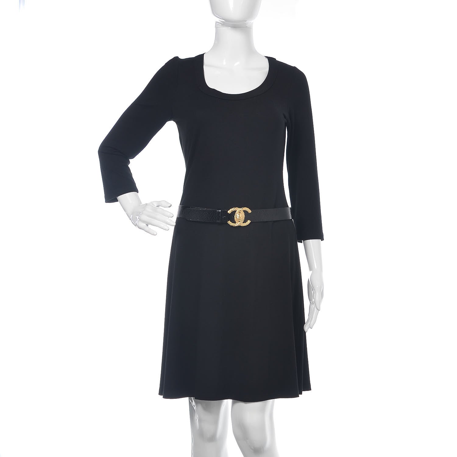 Chanel Glazed Calfskin CC Belt 95 38 Black 2 of 9