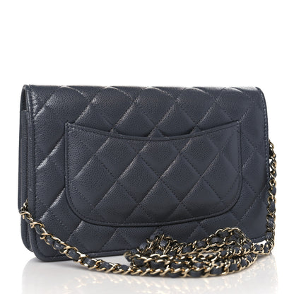 Chanel Caviar Quilted Wallet On Chain WOC Grey 3 of 12