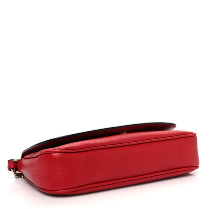 Gucci Pebbled Calfskin Medium Soho Flap Crossbody Vibrant Red 4 of 13