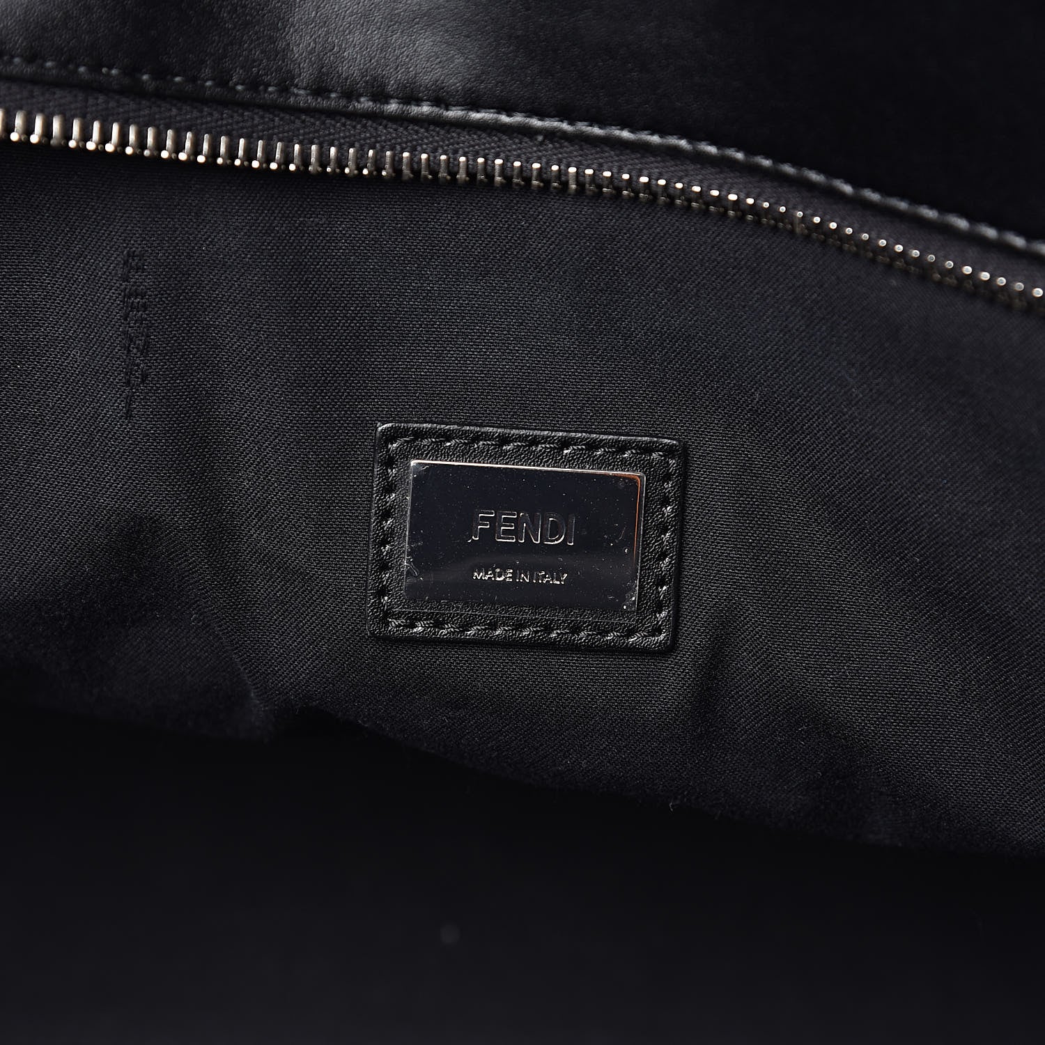 Fendi Vitello Liberty Lucido Metal Monster Eyes Medium Roll Tote Black 6 of 10