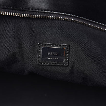 Fendi Vitello Liberty Lucido Metal Monster Eyes Medium Roll Tote Black 6 of 10