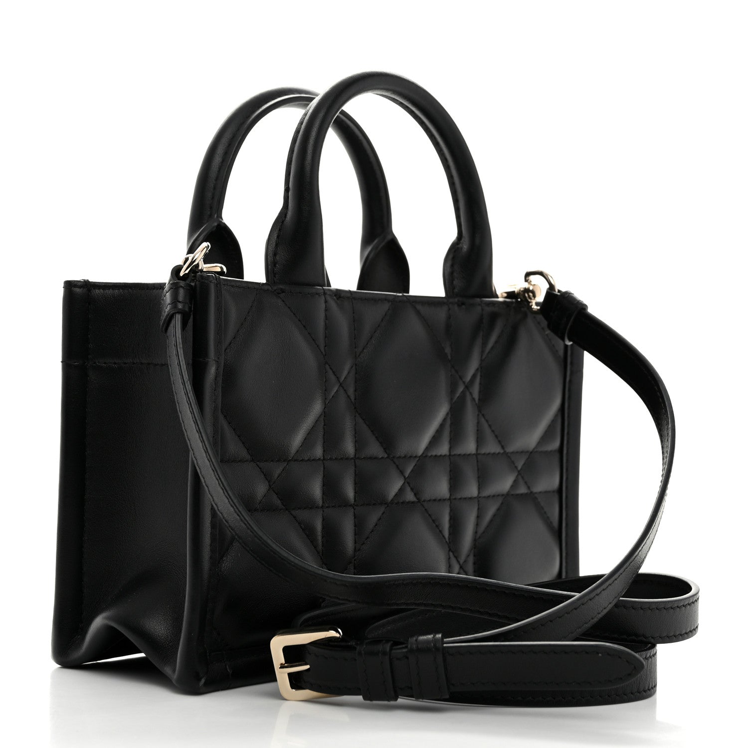 Christian Dior Calfskin Macrocannage Mini Book Tote Black 2 of 10