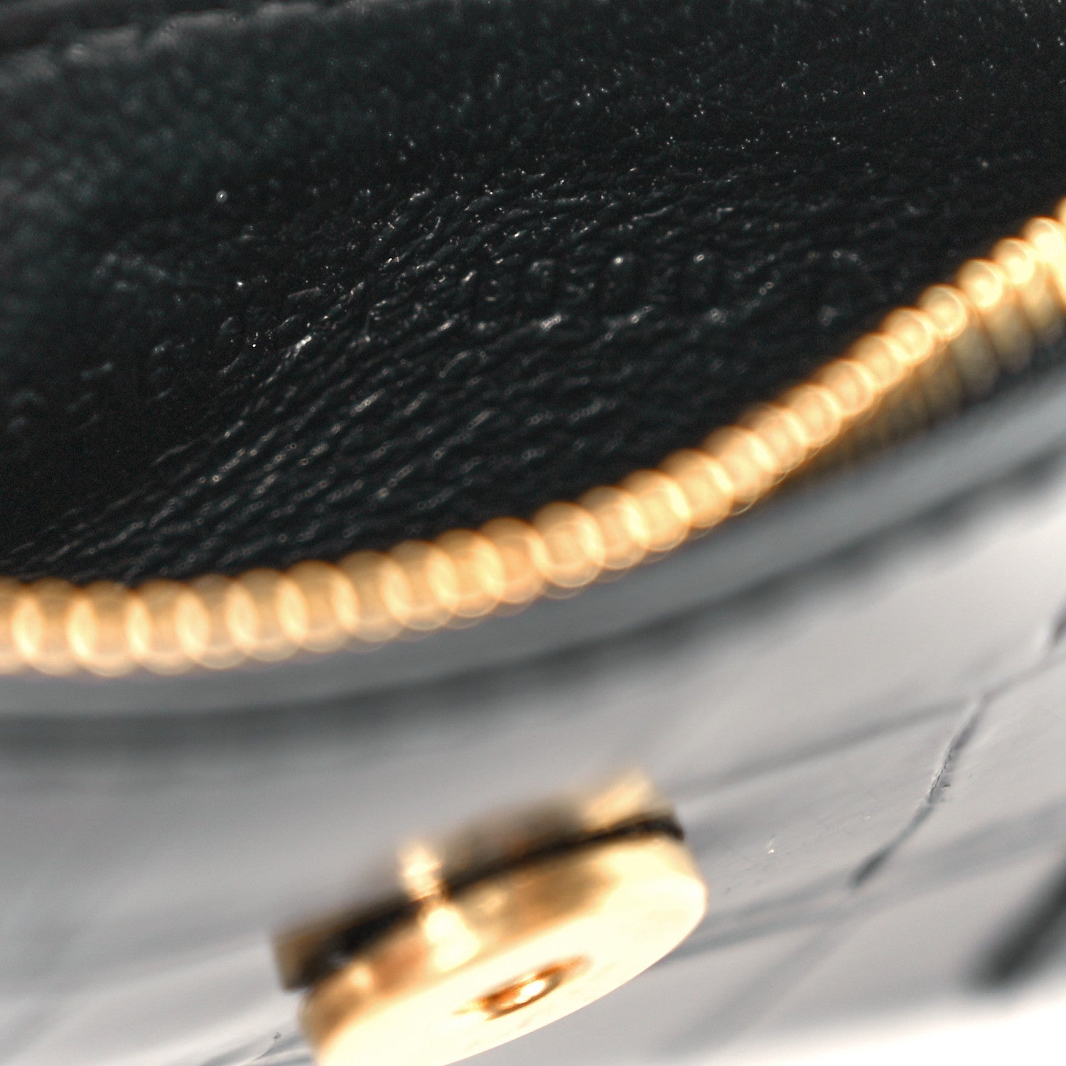 Balenciaga Shiny Calfskin Crocodile Embossed Hourglass Chain Cardholder Black 9 of 13
