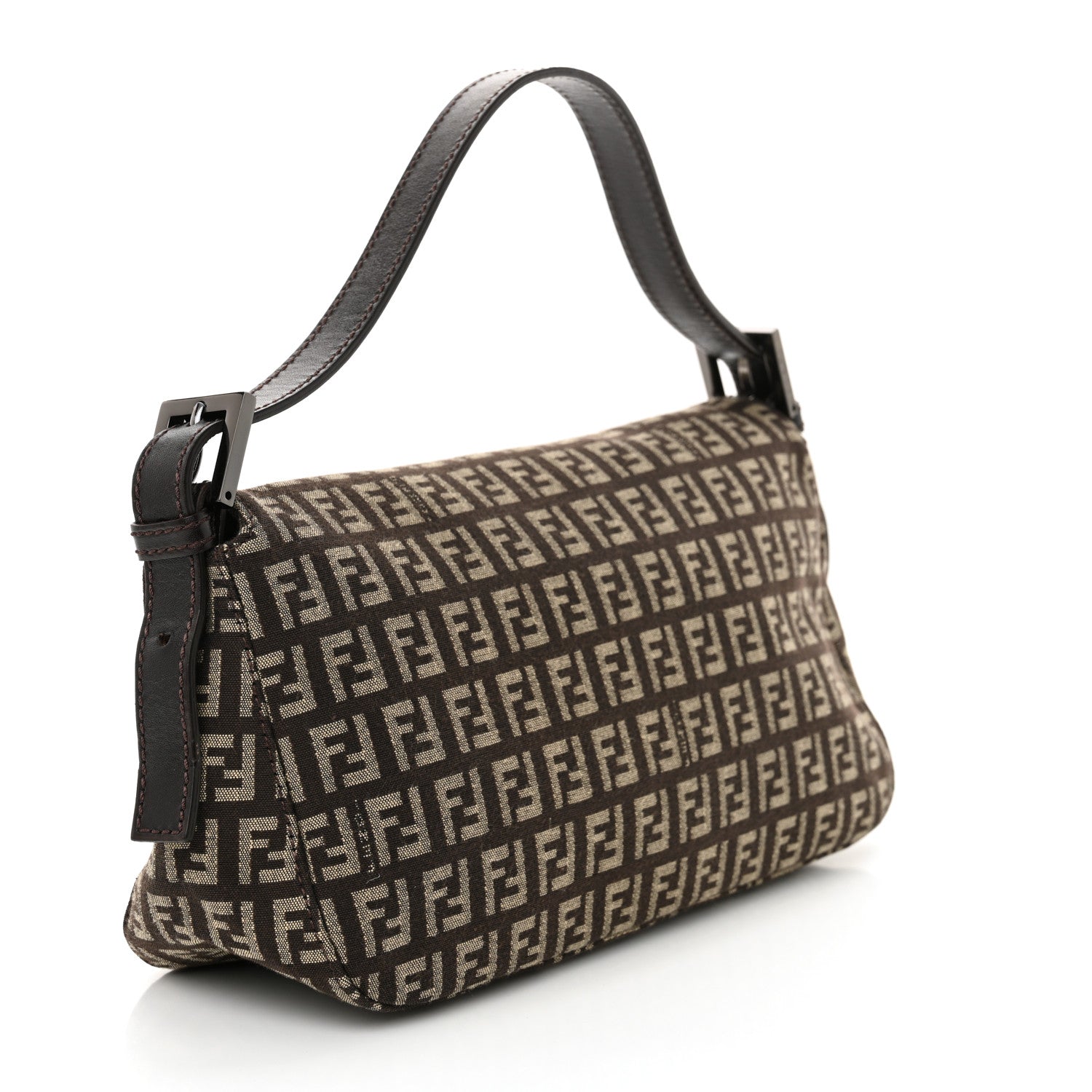 Fendi Zucchino Vitello Baguette Mogano Panna Bruciato 3 of 10