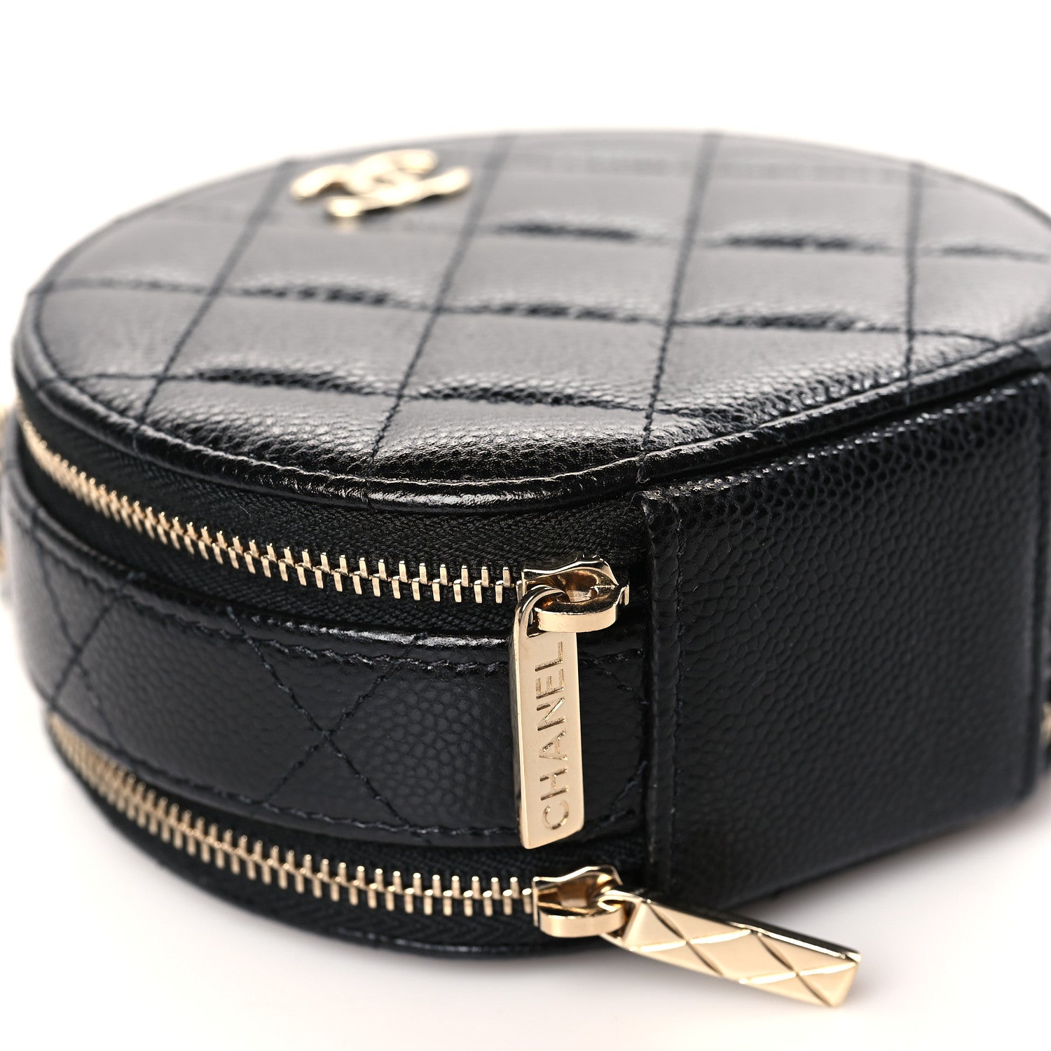 Chanel Caviar Quilted Round Handle With Care Vanity With Chain Black 9 of 10