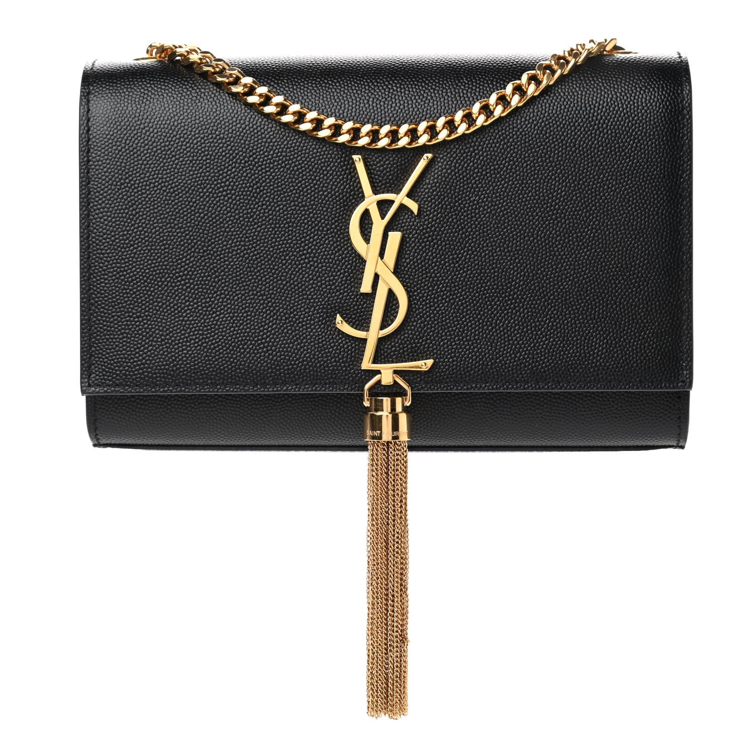 Saint Laurent Grain De Poudre Small Classic Monogram Kate Tassel Satchel Black 1 of 4