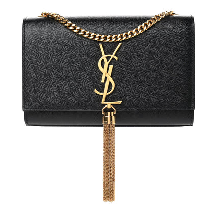 Saint Laurent Grain De Poudre Small Classic Monogram Kate Tassel Satchel Black 1 of 4