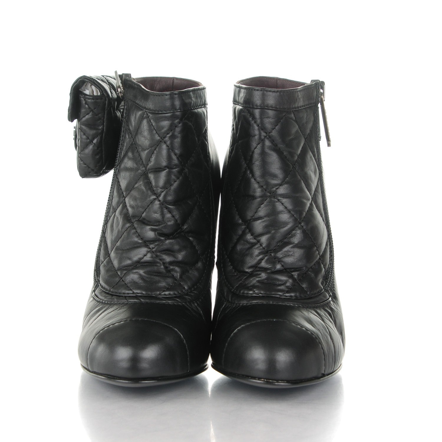 Chanel Calfskin Quilted Reissue Booties 36.5 Black 2 of 8