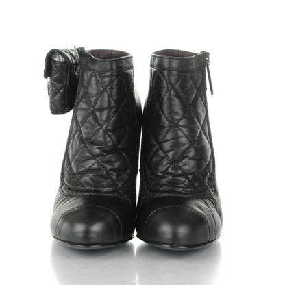 Chanel Calfskin Quilted Reissue Booties 36.5 Black 2 of 8
