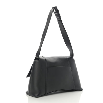 Balenciaga Semi Shiny Smooth Calfskin Monochrome Small Downtown Shoulder Bag Black 3 of 14