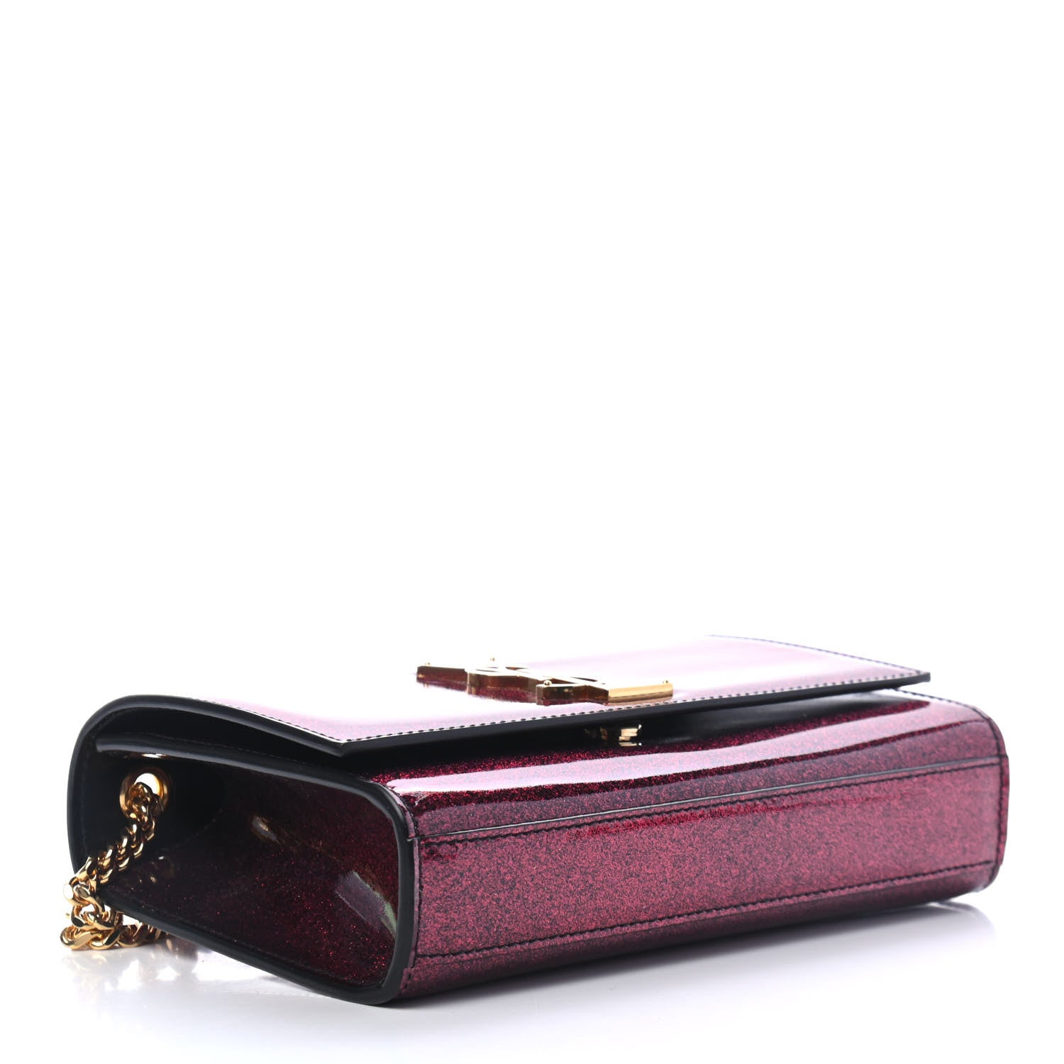 Saint Laurent Patent Glitter Small Monogram Kate Bright Fuchsia 3 of 4