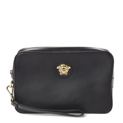 Versace Calfskin Medusa Head Wrist Pochette Black 1 of 8