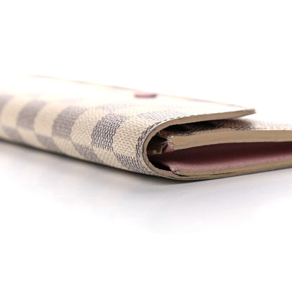 Louis Vuitton Damier Azur Emilie Wallet Rose Ballerine 12 of 20