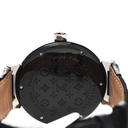 Louis Vuitton Stainless Steel Calfskin 41mm Tambour GMT Automatic Watch Black 4 of 6