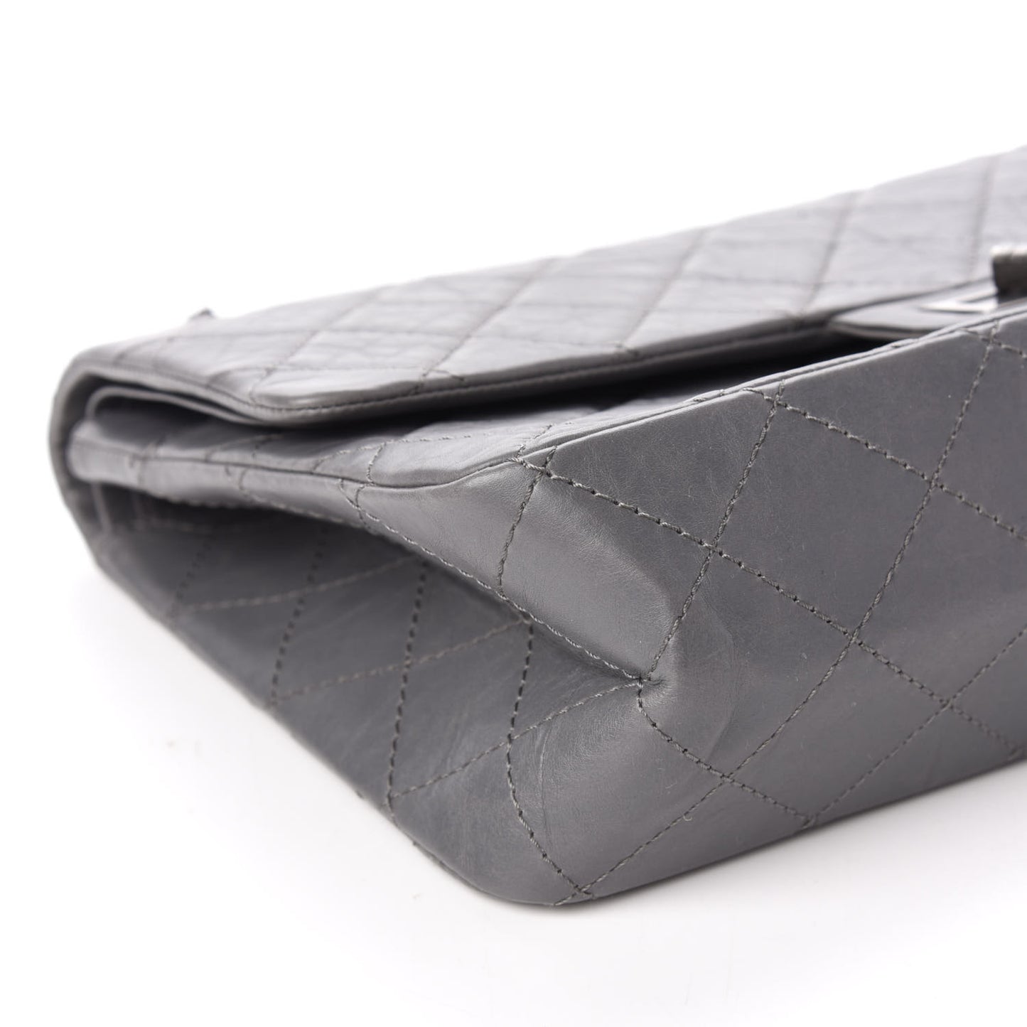 Aged Calfskin Quilted 2.55 Reissue 227 Flap Grey
