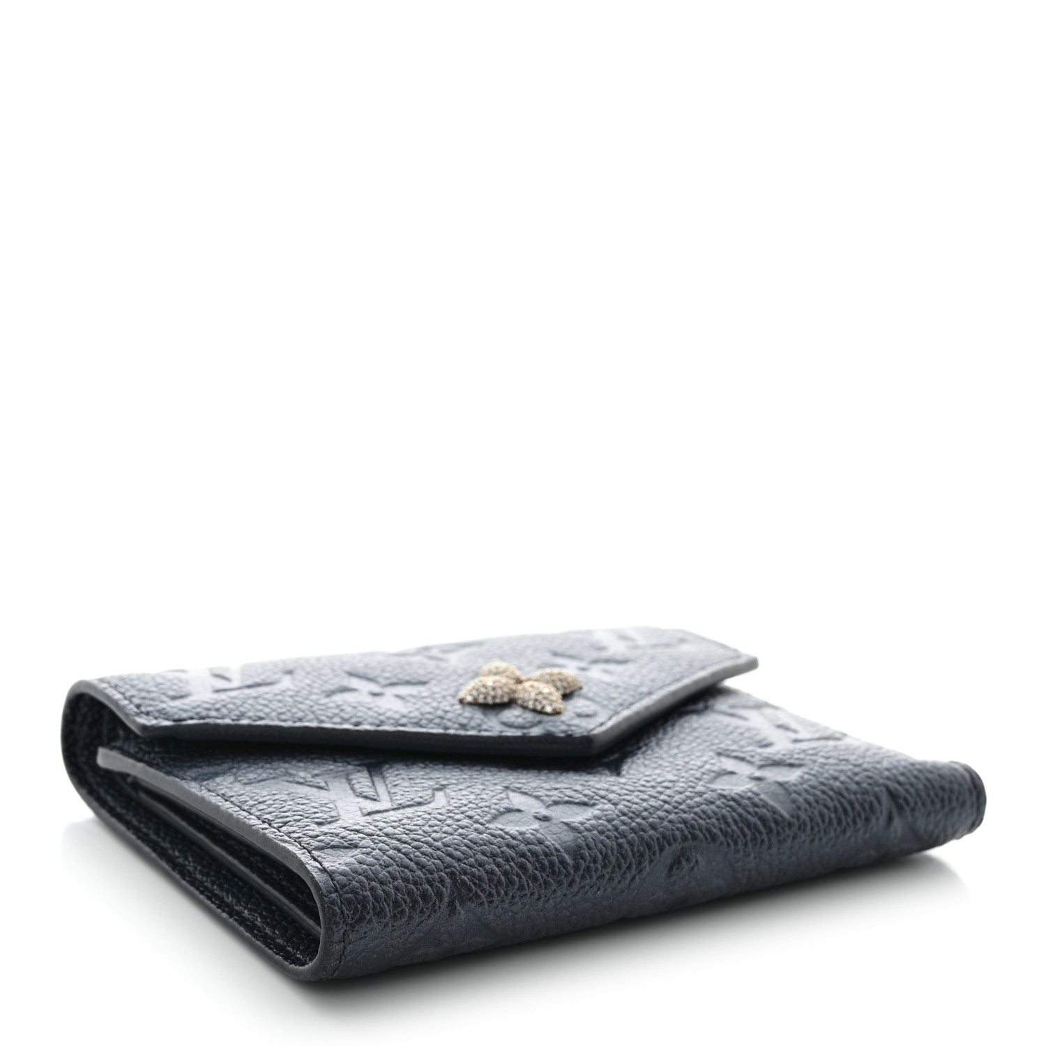 Louis Vuitton Empreinte Monogram Flower Victorine Wallet Navy Blue 4 of 7