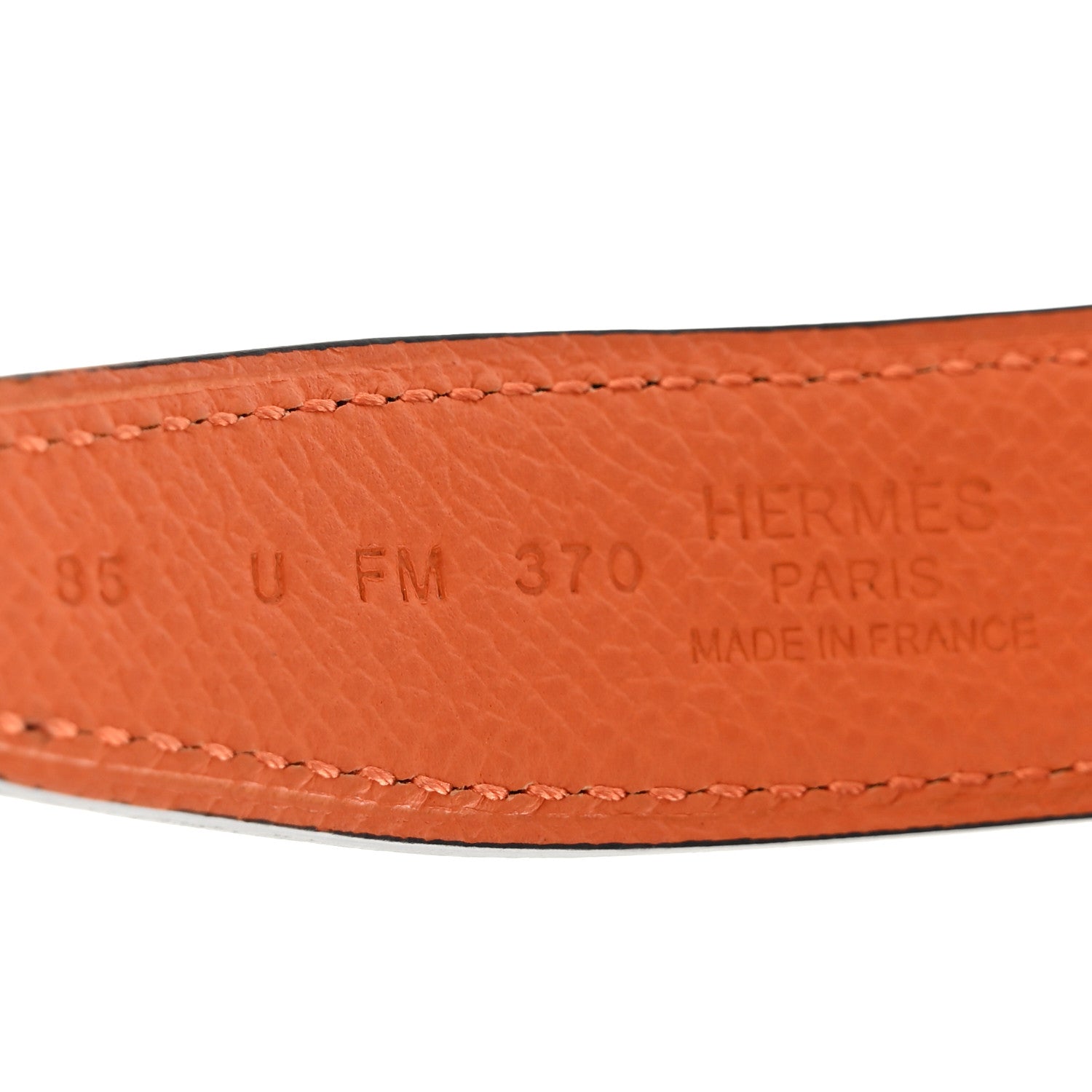 Hermes Swift Epsom 24mm Constance H Belt 85 34 Black Orange 3 of 6