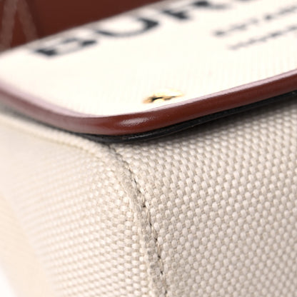 Burberry Calfskin Canvas Horseferry Print Hackberry Crossbody Bag Natural Tan 11 of 15
