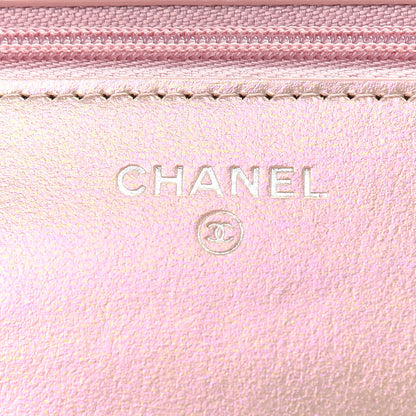 Chanel Iridescent Calfskin Quilted Wallet On Chain WOC Pink 6 of 9