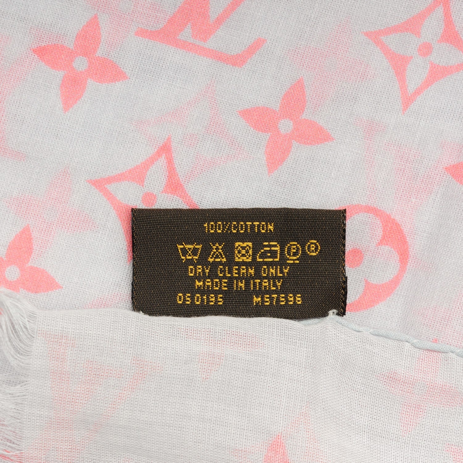 Louis Vuitton Cotton Monogram Sunrise Stole Blue Ciel 4 of 13