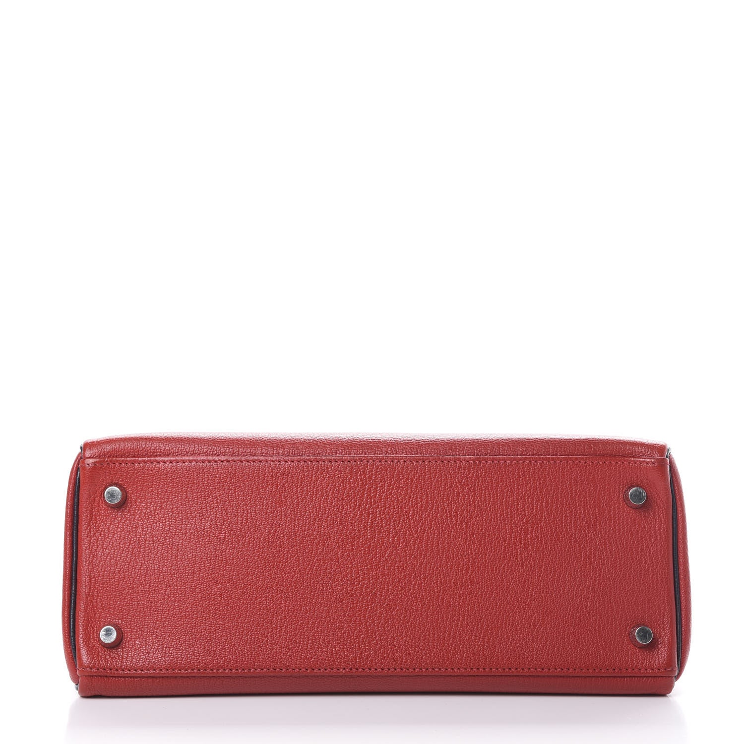 Hermes Chevre Mysore Horseshoe Kelly Retourne 28 Rouge Garance Bleu Obscur 5 of 38