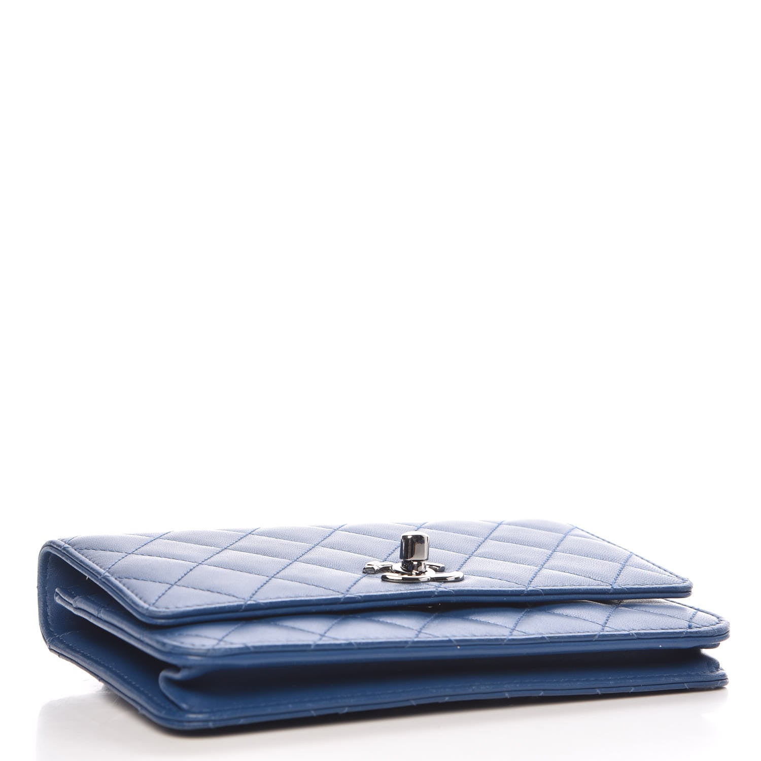 Chanel Lambskin Quilted Trendy CC Wallet On Chain WOC Blue 4 of 13