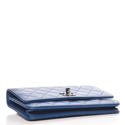 Chanel Lambskin Quilted Trendy CC Wallet On Chain WOC Blue 4 of 13
