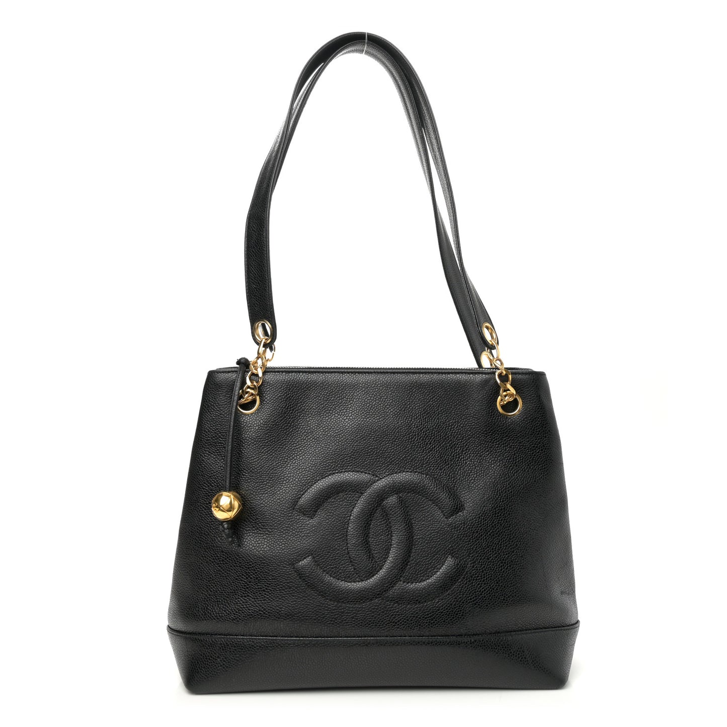 Caviar Large CC Shoulder Bag Black