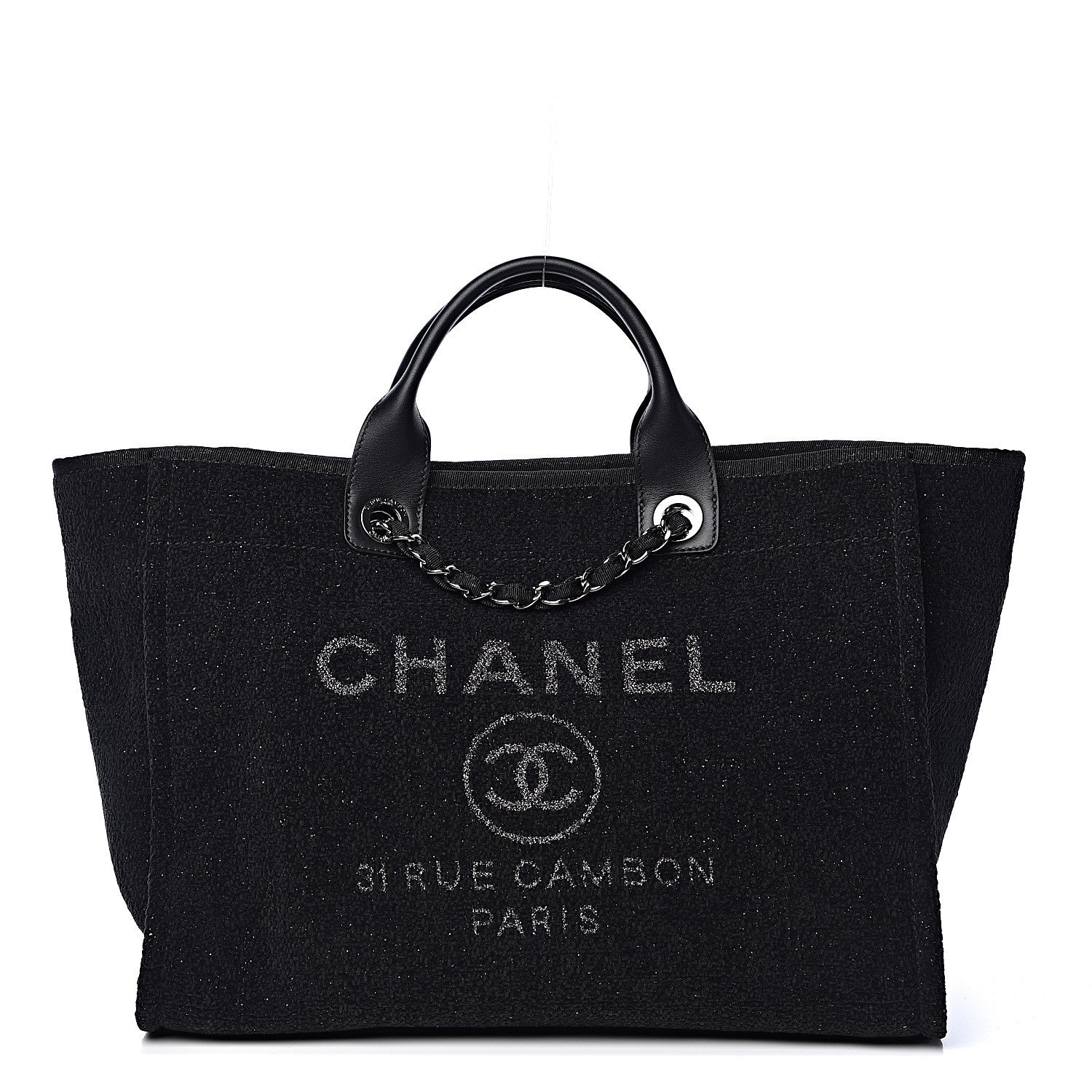 Chanel Lurex Boucle Medium Deauville Tote Black 1 of 11