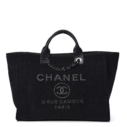 Chanel Lurex Boucle Medium Deauville Tote Black 1 of 11