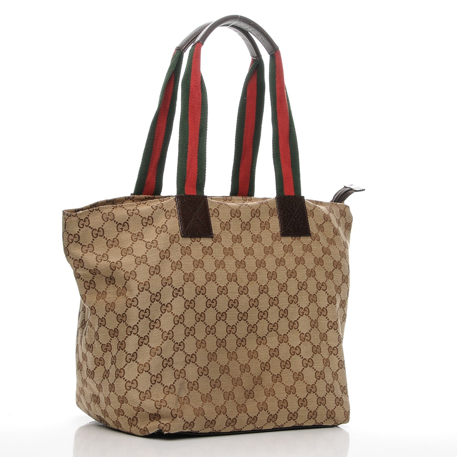 Gucci GG Monogram Large Web Handle Bucket Tote Dark Brown 3 of 6