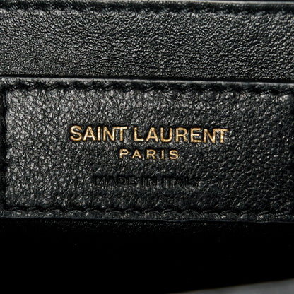 Saint Laurent Calfskin Crocodile Embossed Medium Classic Monogram Kate Tassel Satchel Black 8 of 12