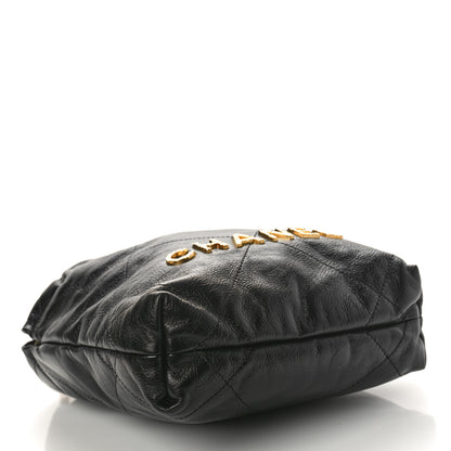 Chanel Shiny Crumpled Calfskin Quilted Pearl Mini Chanel 22 Black 4 of 9