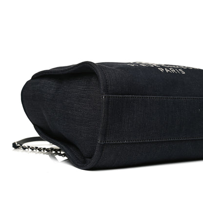 Chanel Denim Small Deauville Tote Dark Blue 9 of 12