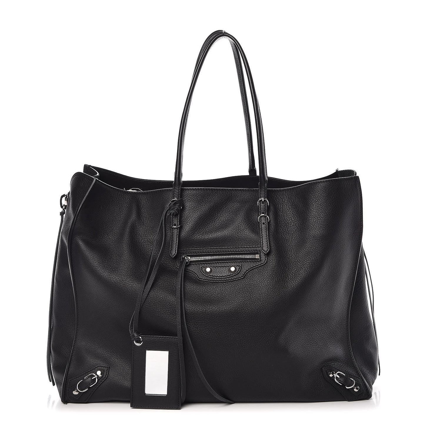Supple Calfskin Papier A4 Zip Around Tote Black