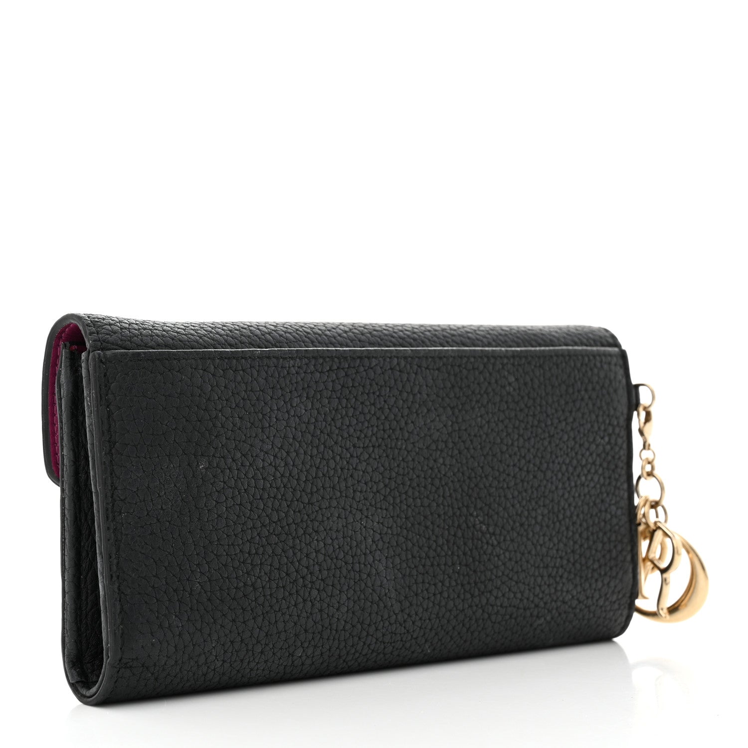 Christian Dior Bullcalf Diorissimo Slim Envelope Wallet Black Rose Indien 3 of 9