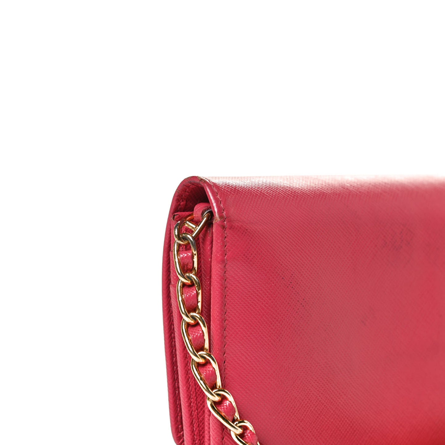 Saffiano Metal Oro Chain Wallet Peonia