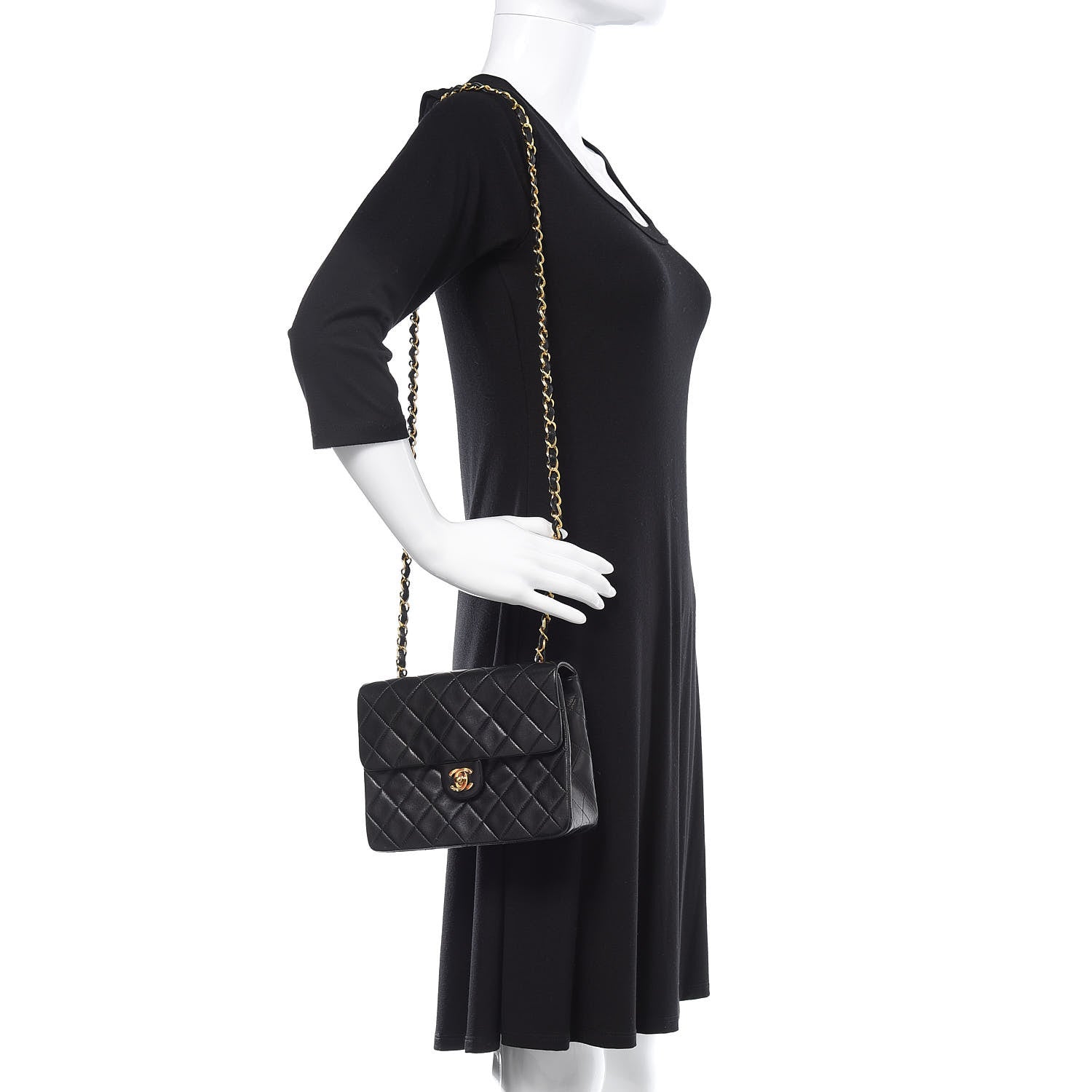 Chanel Lambskin Quilted Mini Square Flap Bag Black 2 of 12