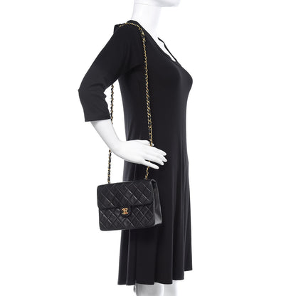 Chanel Lambskin Quilted Mini Square Flap Bag Black 2 of 12