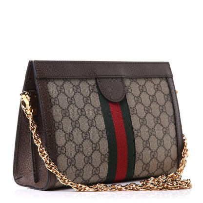 Gucci GG Supreme Monogram Web Small Ophidia Chain Shoulder Bag Brown 3 of 10