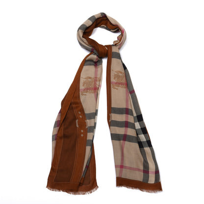 Burberry Modal Silk Haymarket Check Scarf Bronze 1 of 4