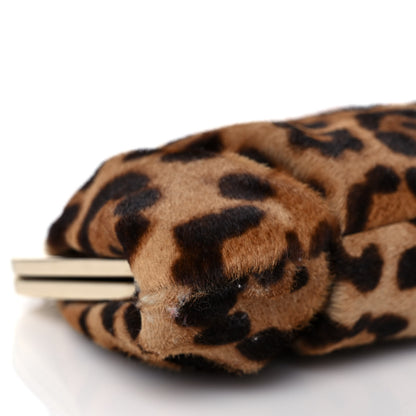 Christian Louboutin Calf Hair Leopard Print Frame Chain Clutch 8 of 10