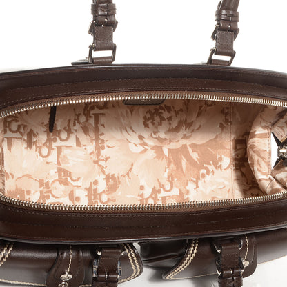 Christian Dior Calfskin Medium Detective Zip Satchel Marron Fonce 5 of 8