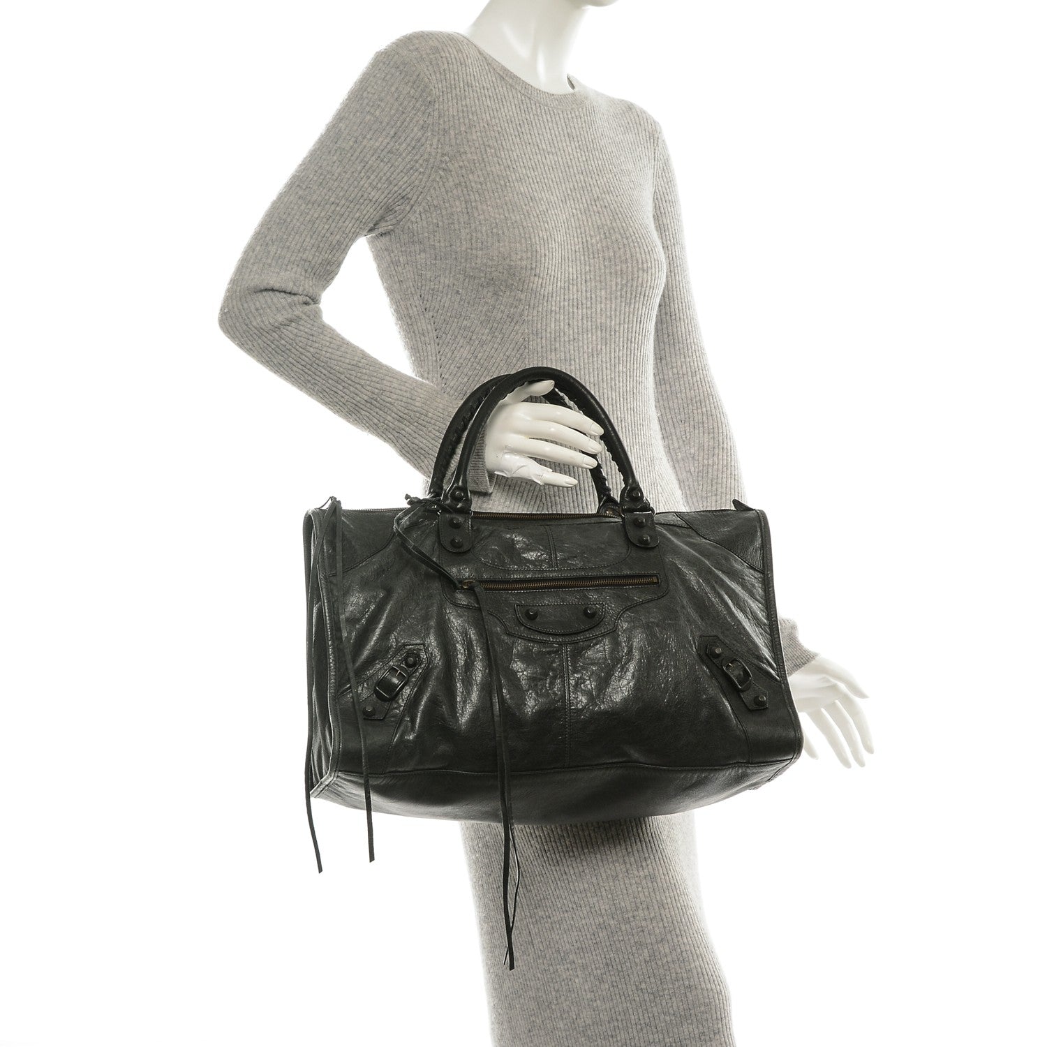 Balenciaga Agneau Classic Hardware Work Anthracite 2 of 10